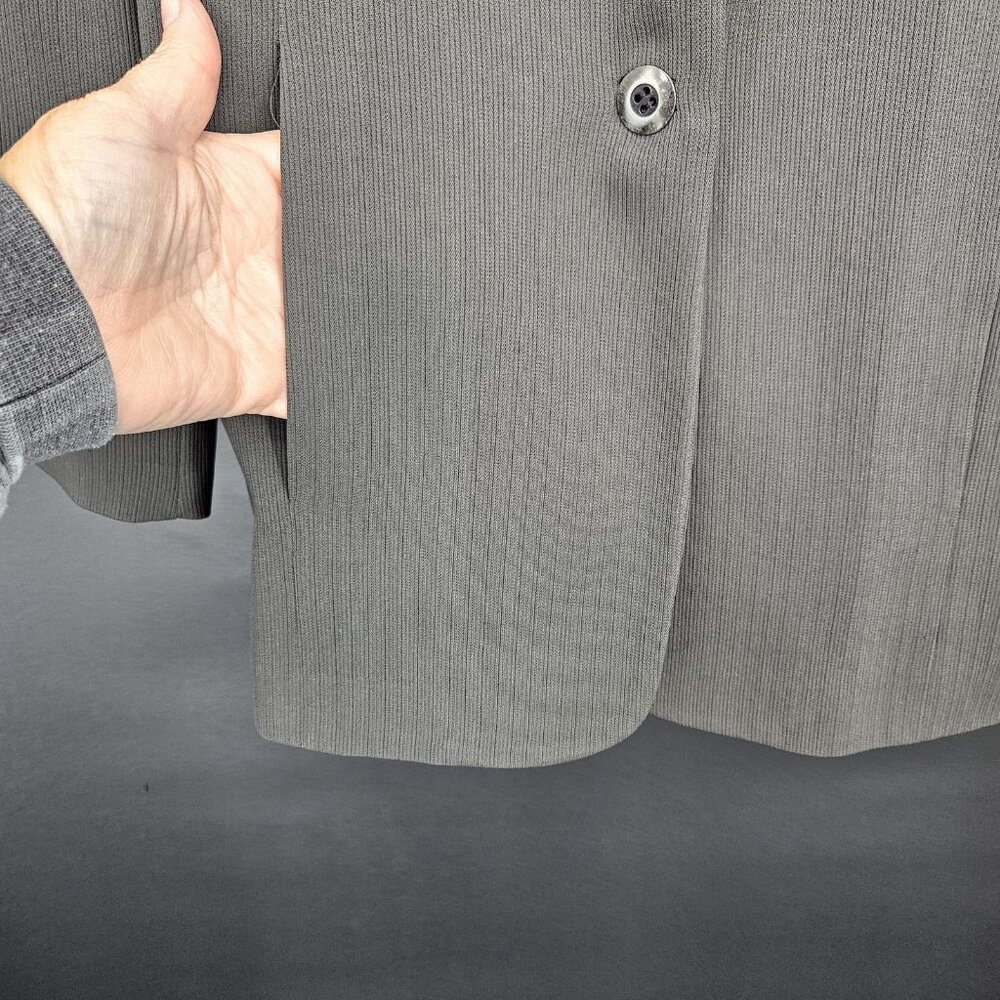 Garfield Marks Blazer Suit Jacket Women 8 Black Longline 4 Button Lined Business - Picture 4 of 12